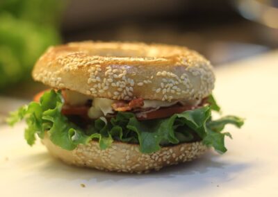 smoked salmon bagel with cream cheese