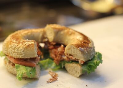 smoked salmon and cream cheese bagel